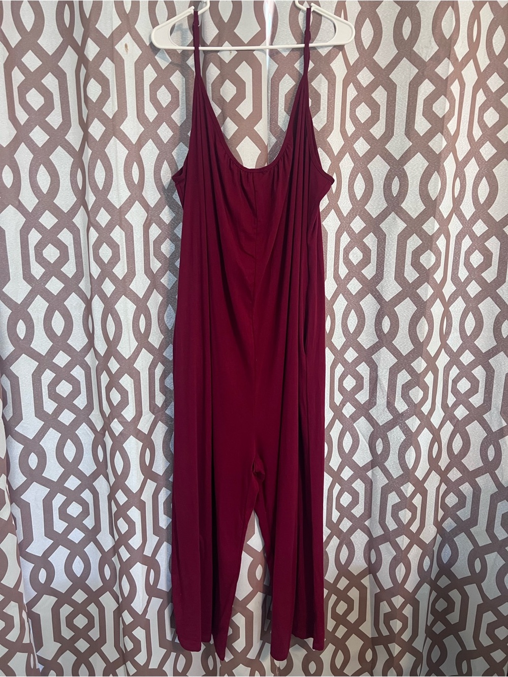 Women’s Burgundy Wide-Leg Jumpsuit
